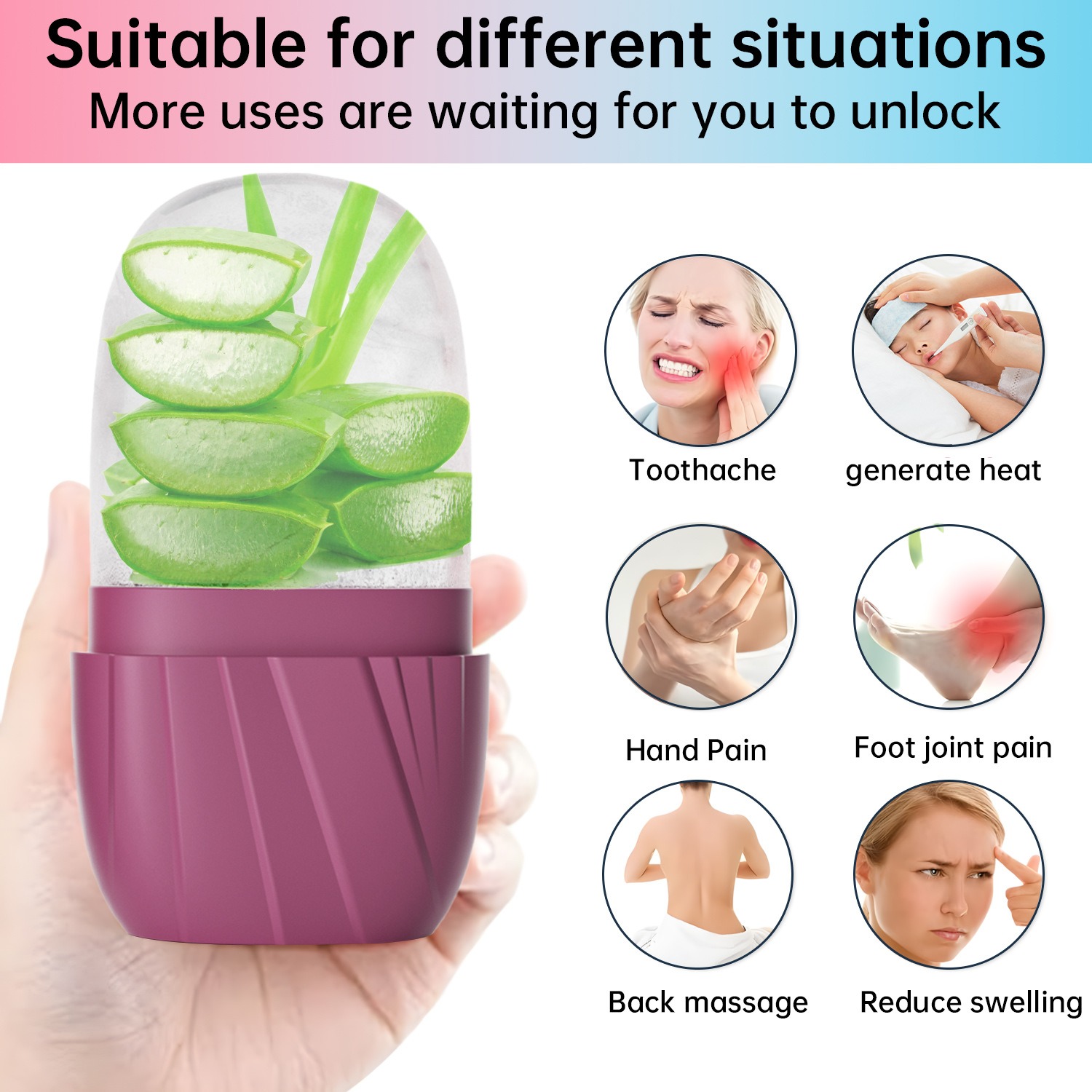 Face Ice Roller Puffiness - 미적 감각의 스트라이프 얼굴 아이스 몰드,
