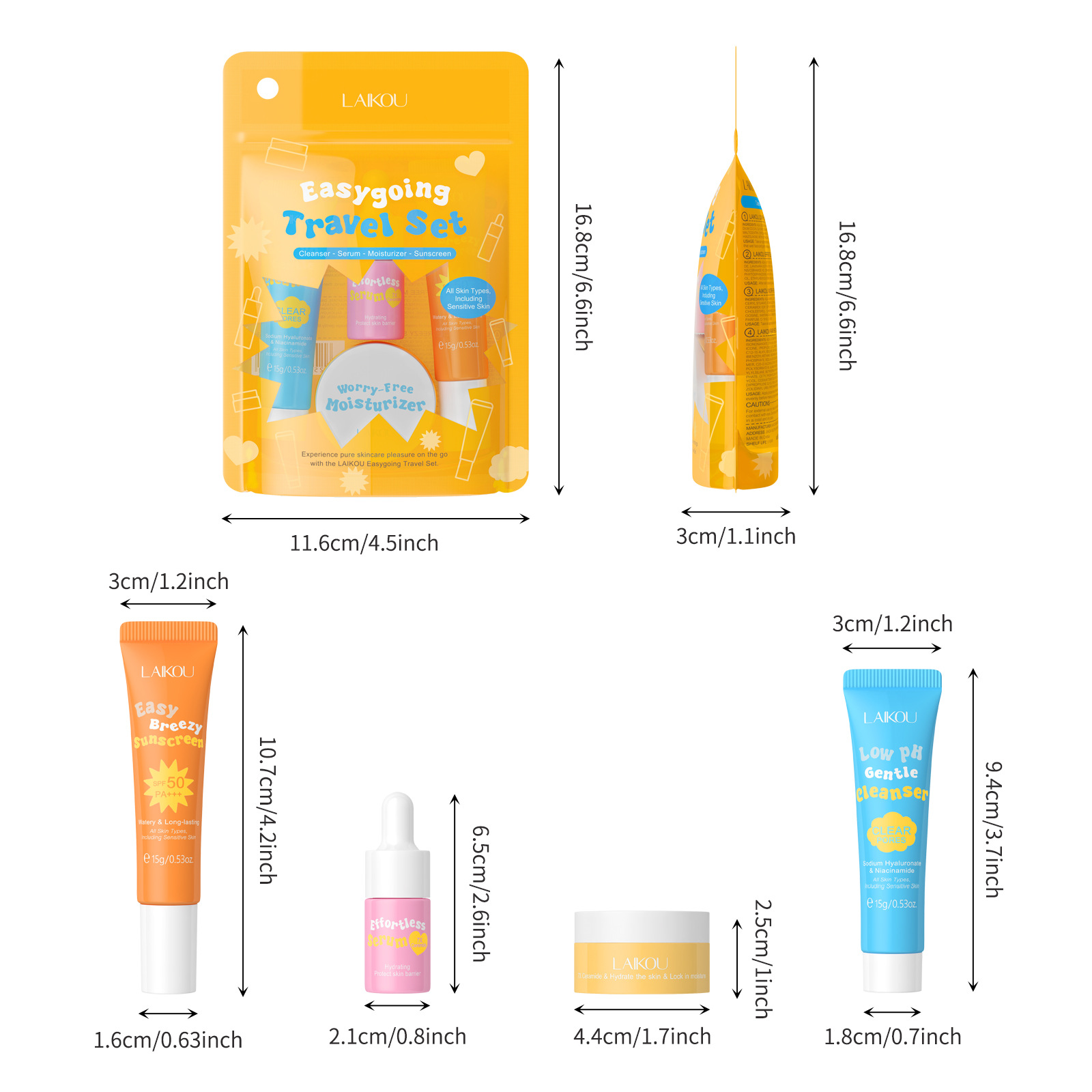 Hyaluronic Acid Facial Serum - Laikou 세라마이드 여행용 세트, 저Ph 부드러운