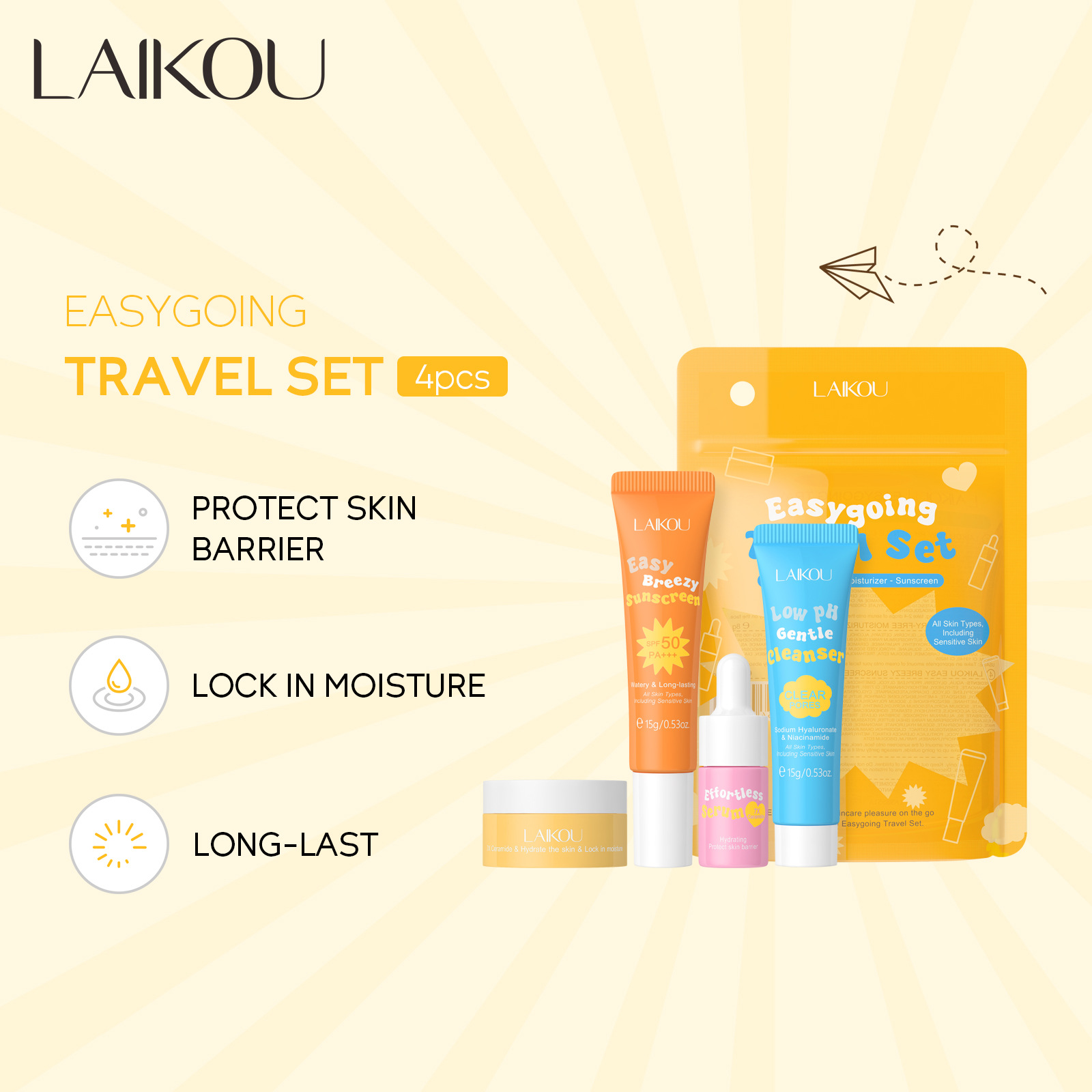 Laikou 세라마이드 여행용 세트, 저Ph 부드러운  - Hyaluronic Acid Facial Serum 리뷰 및 가격