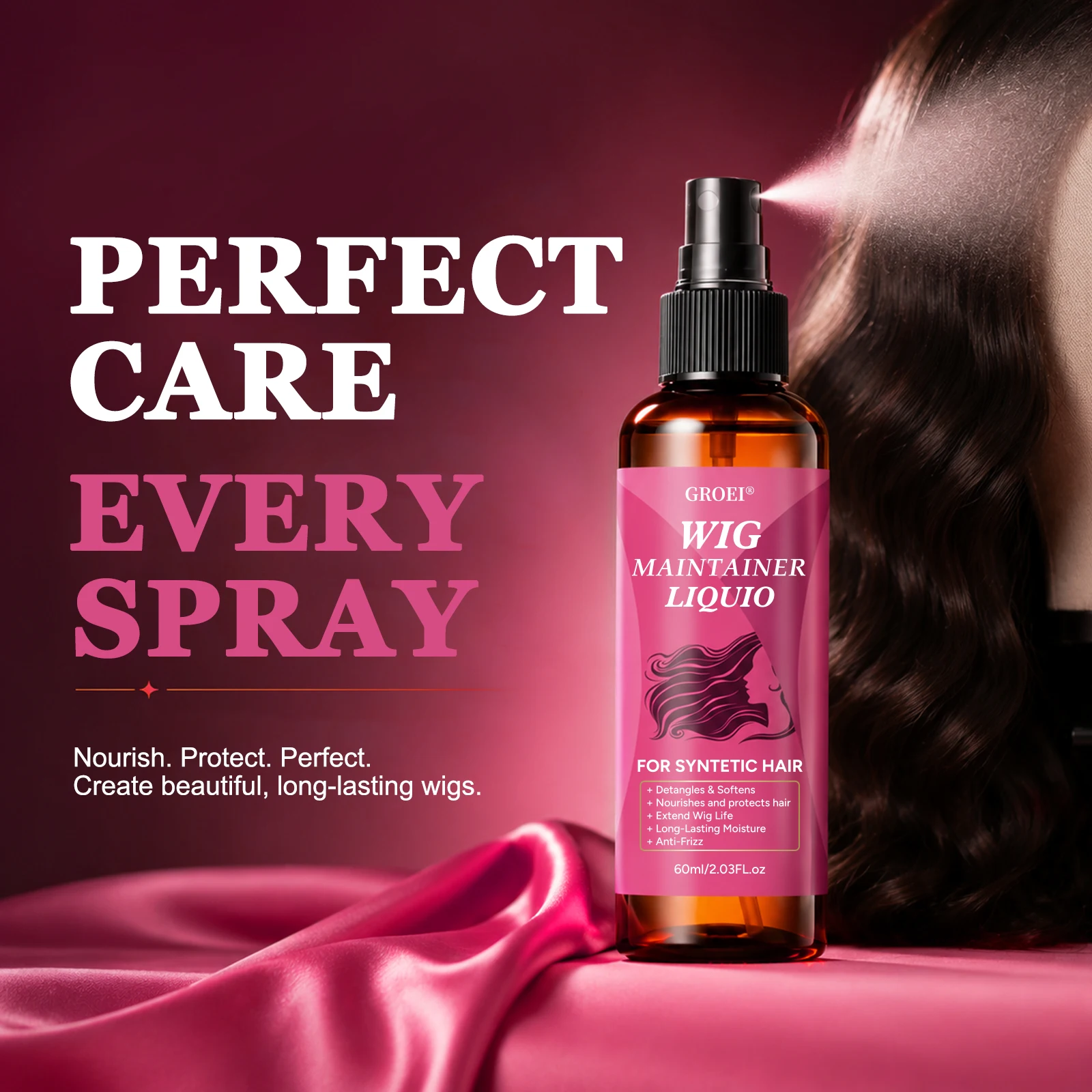 그로이 안티 프리즈 가발 관리 스프레이 60ml, 합성 - Hair Care 리뷰 및 가격