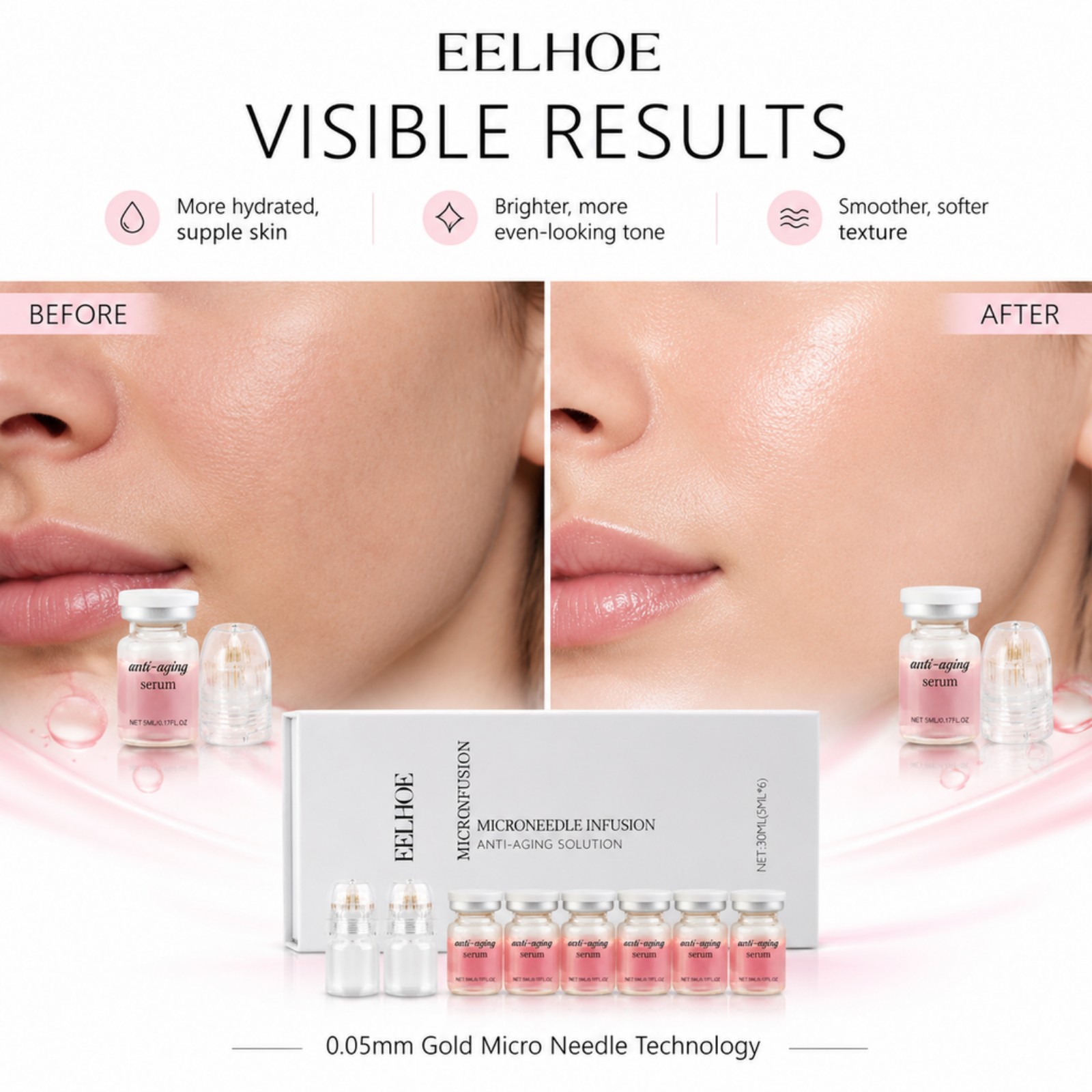 0.2mm 미세침 세럼 키트, 콜라겐 함유, 매끄러운  - Hyaluronic Acid Facial Serum 리뷰 및 가격