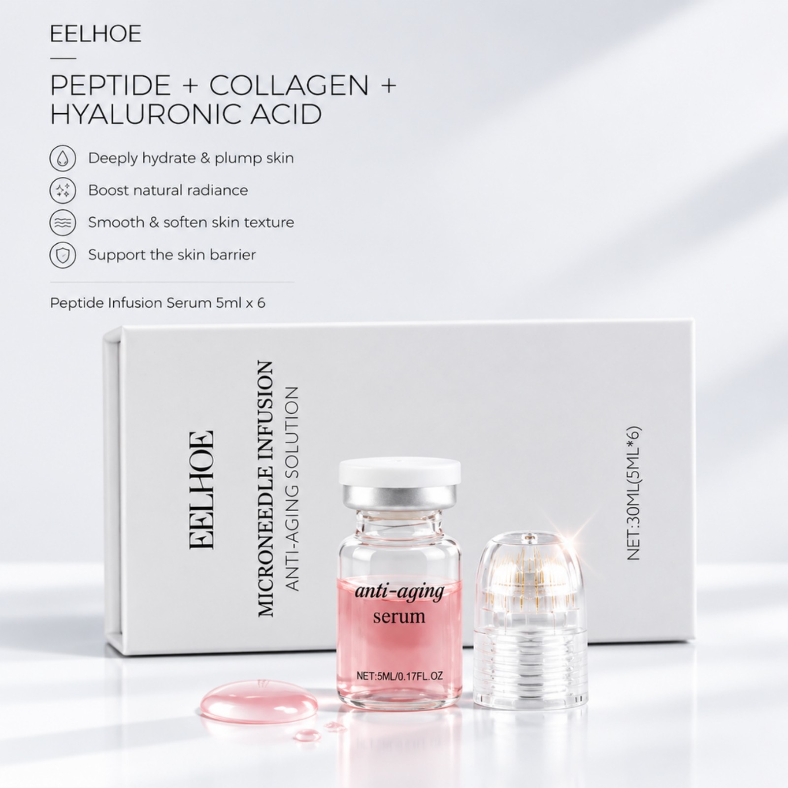 0.2mm 미세침 세럼 키트, 콜라겐 함유, 매끄러운  - Hyaluronic Acid Facial Serum 리뷰 및 가격