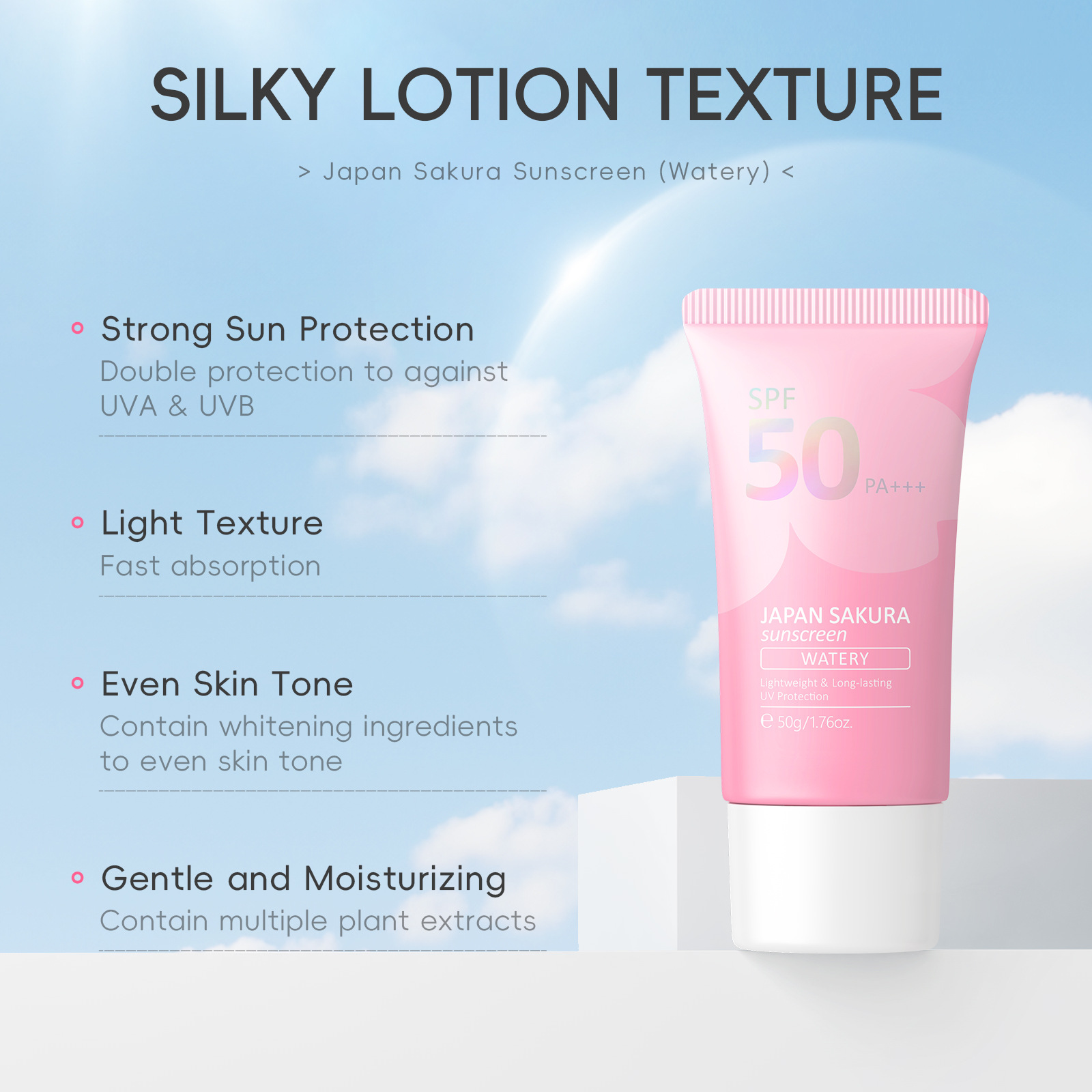 라이코우 사쿠라 SPF50 PA+++ 페이셜 선 로션  - Spf 50 Waterproof Sunscreen 리뷰 및 가격